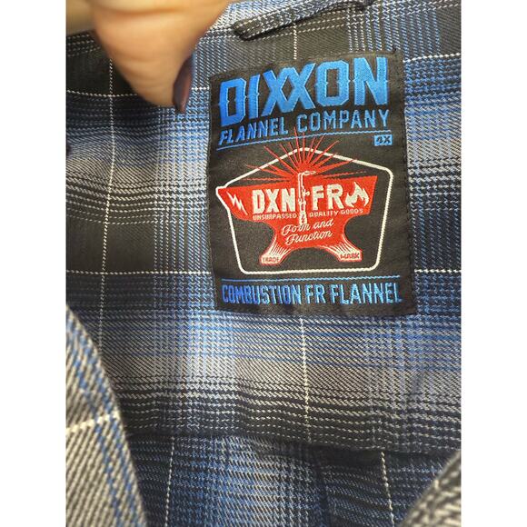 Dixxon Flannel Company Combustion FR Plaid Shirt Men’s 4X Blue Black Button-Up - Picture 3 of 9